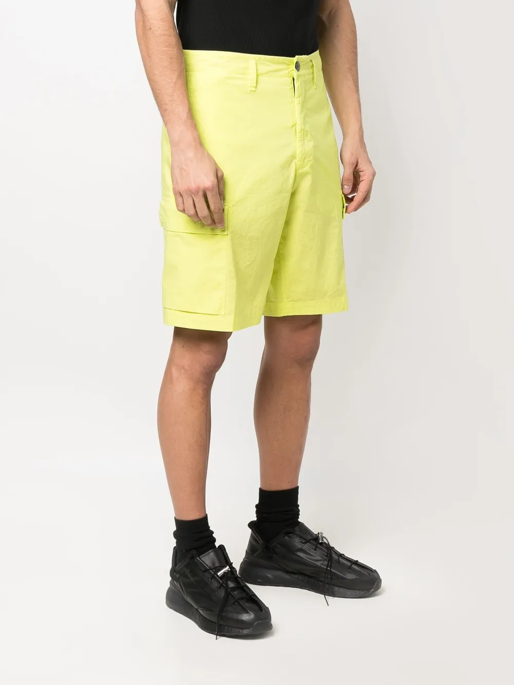  Stone Island Cargo Shorts Mit Logo Patch   Grün 