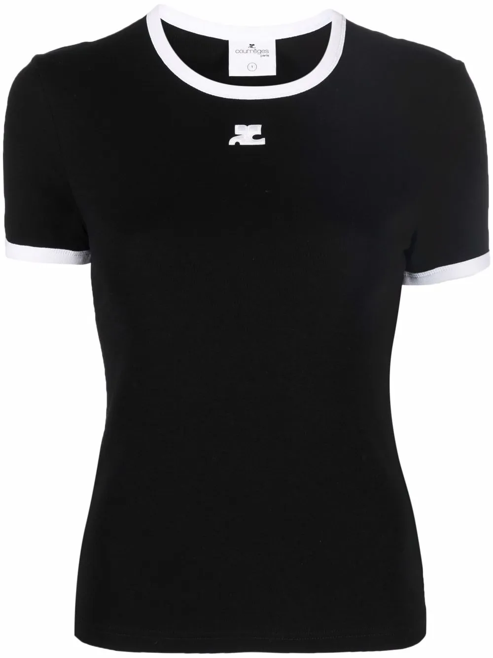 

Courrèges playera con logo bordado - Negro