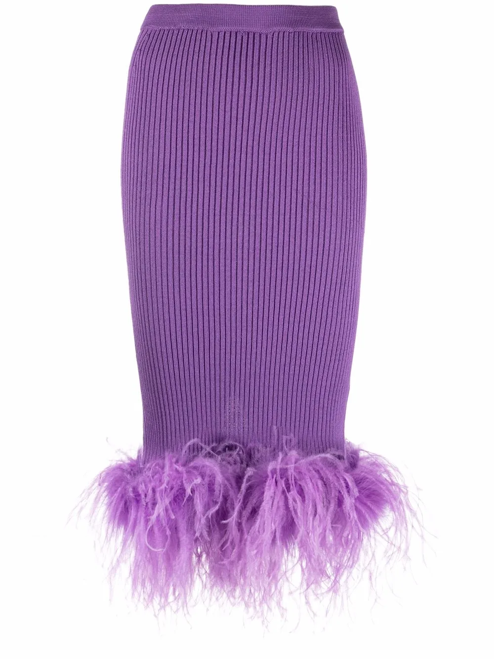 Giuseppe Di Morabito ribbed-knit ostrich-feather skirt