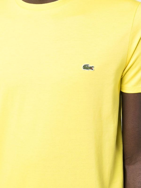 mens yellow lacoste t shirt