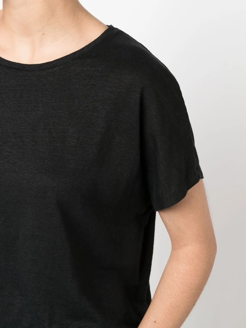 Majestic Filatures T-shirt met ronde hals Zwart