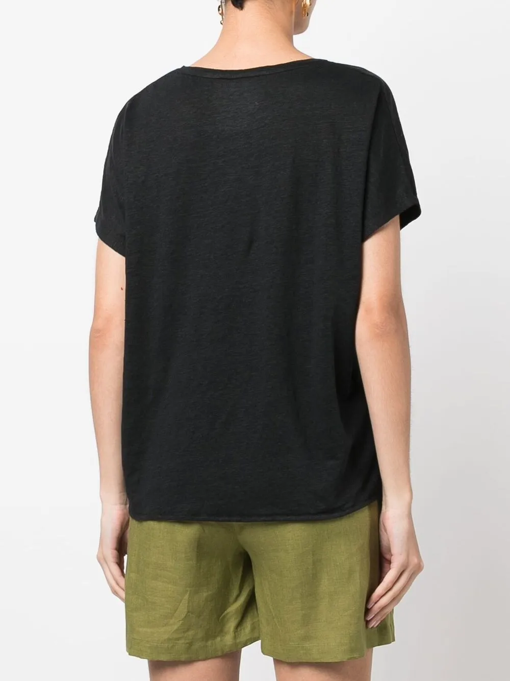 Majestic Filatures T-shirt met ronde hals Zwart