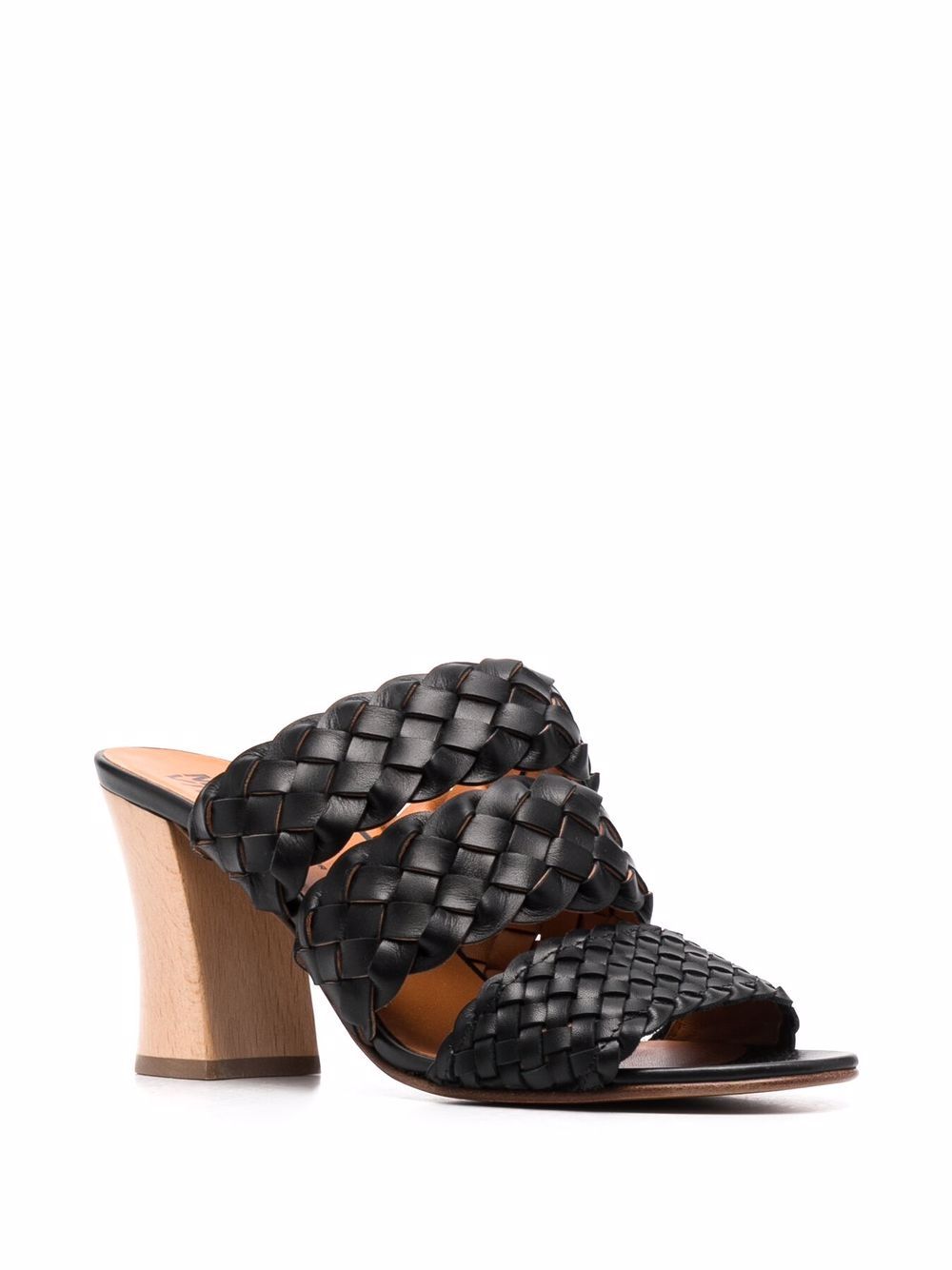 фото Michel vivien dahe interwoven leather mules