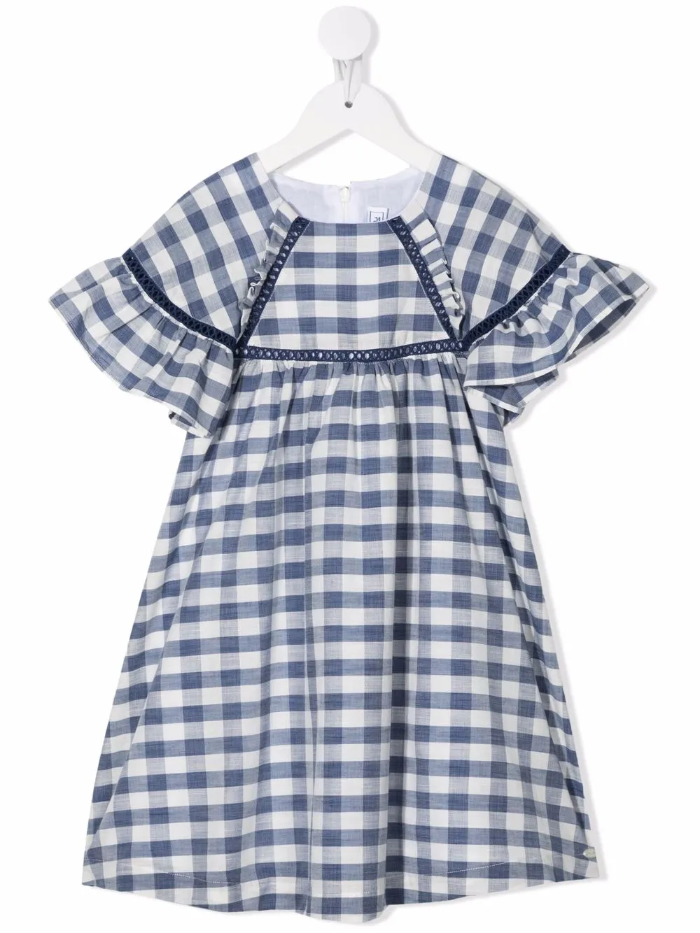 

Tartine Et Chocolat gingham ruffle-trim dress - White