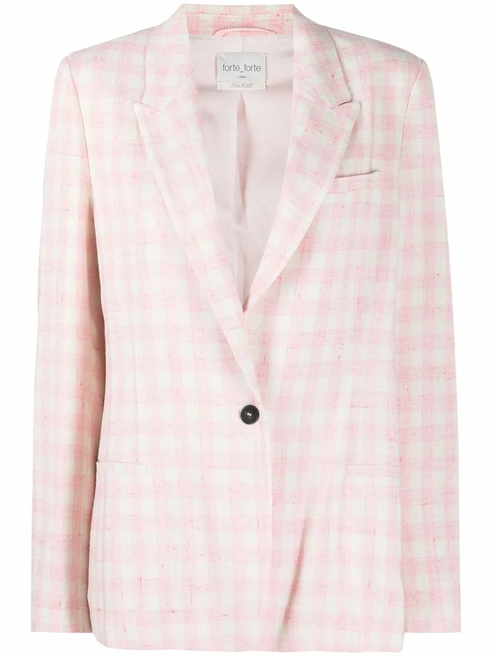 

Forte Forte blazer con motivo de cuadros y botones - Rosado