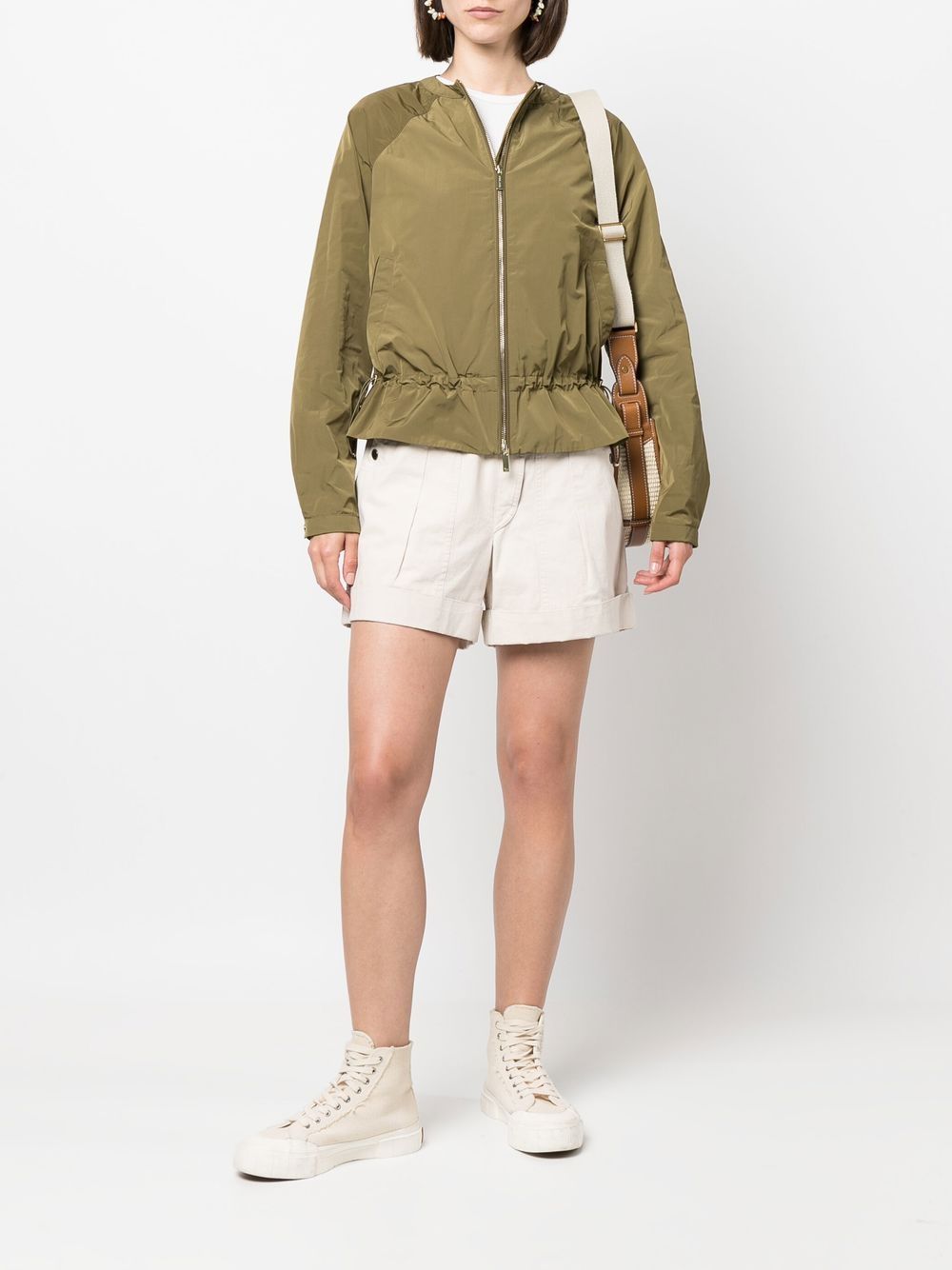 Shop Woolrich Round-neck Zipped Jacket In Grün