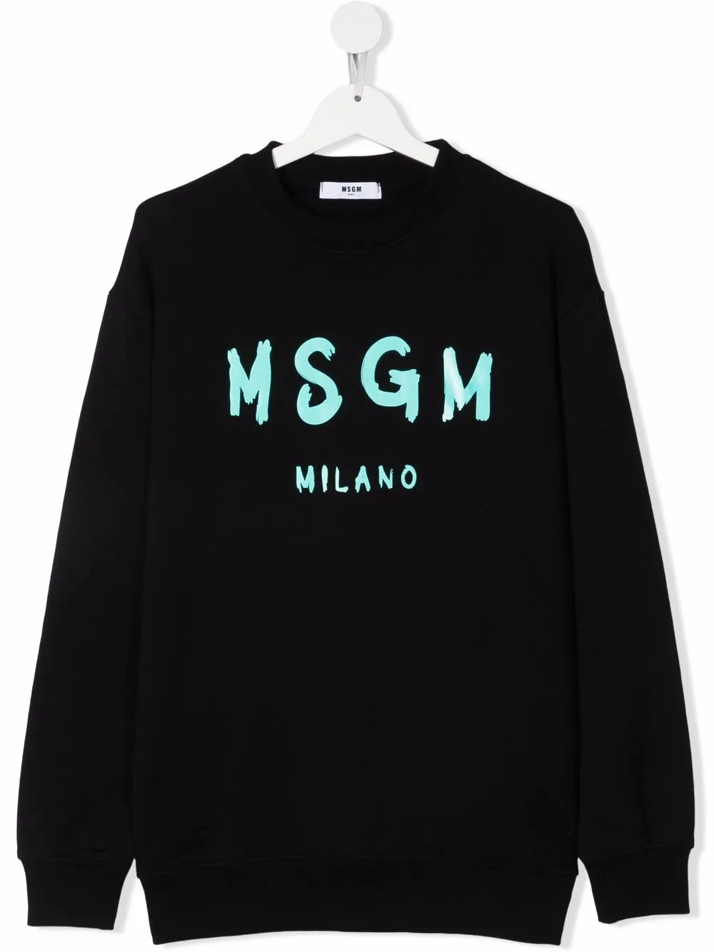 

MSGM Kids sudadera con logo estampado - Negro