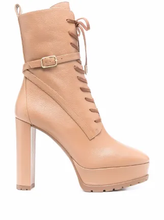 Shop Aquazzura lace-up platform ankle boots with Express Delivery - FARFETCH
