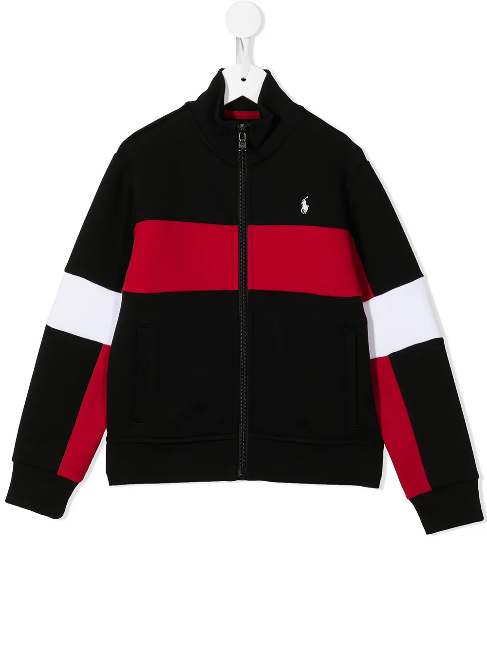 Polo Ralph Lauren Kids' Colour-block Zip-up Jacket In Black