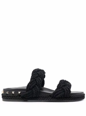 Valentino Garavani ロックスタッズ フラットサンダル 通販 - FARFETCH