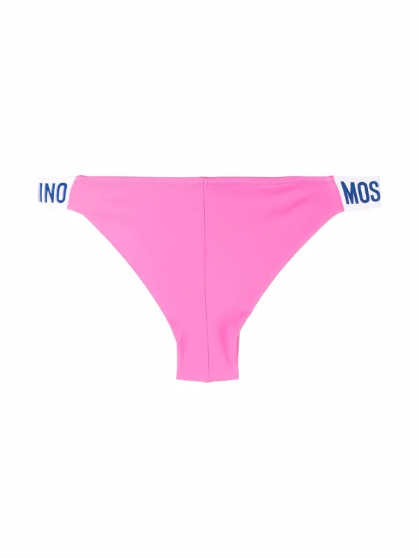 Moschino Bas De Bikini à Bande Logo Rose FARFETCH FR