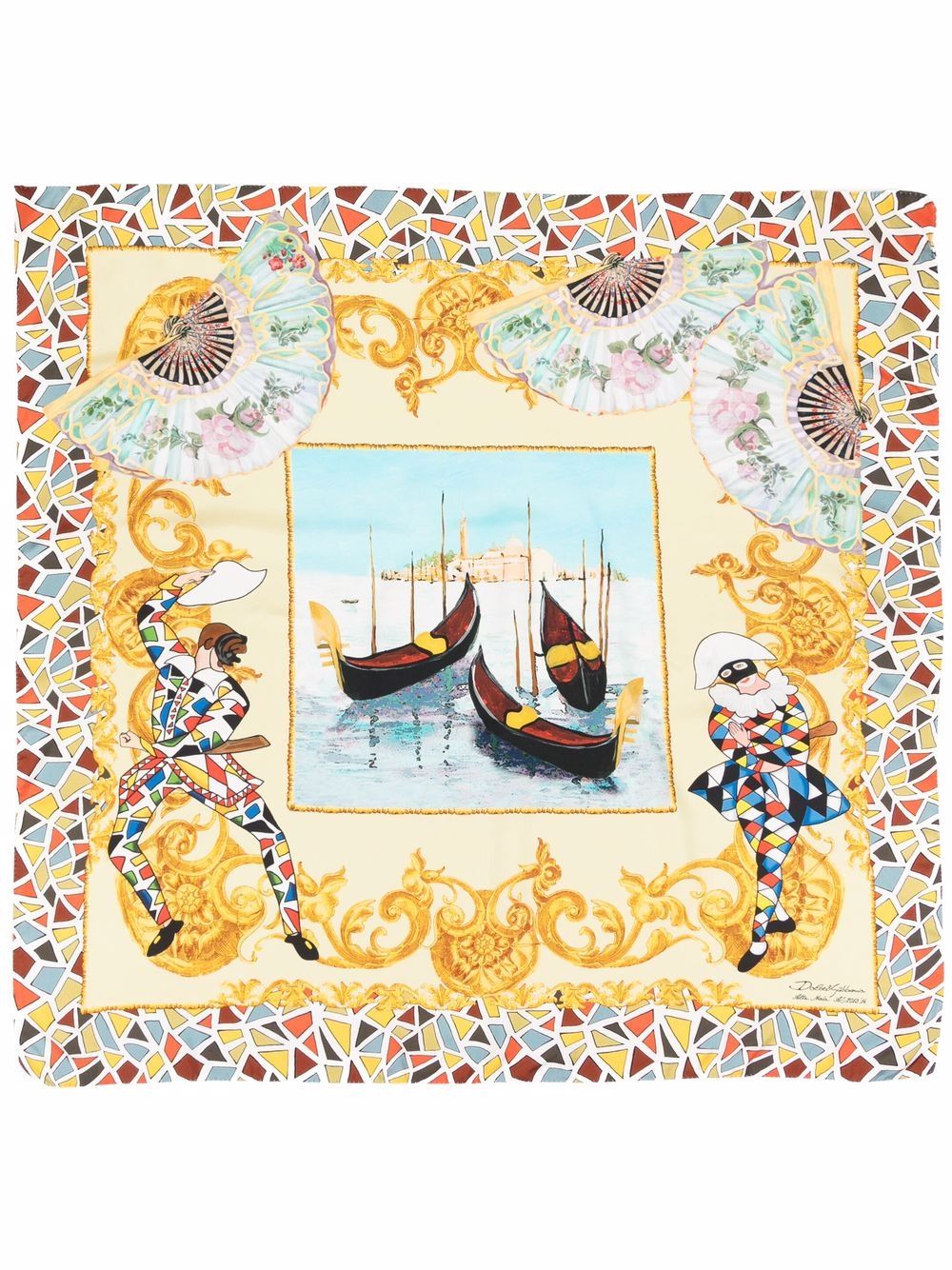 фото Dolce & gabbana pre-owned шелковый платок harlequin 2013-го года