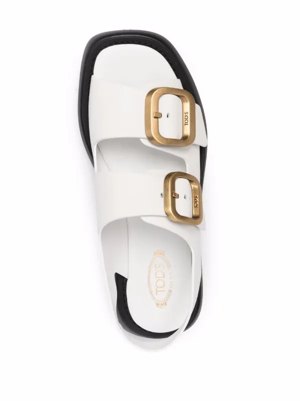 Tod's Buckled Leather Sandals | White | FARFETCH