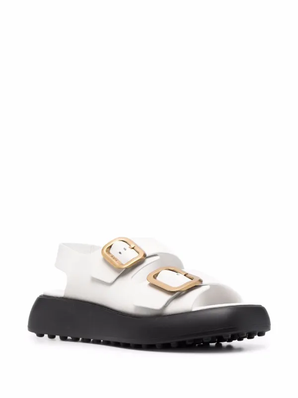 サンダル・ミュール TODS Women Sandals XXW02L0HZ80MID 013 WHITE Tod's Buckled Leather Sandals | White | FARFETCH