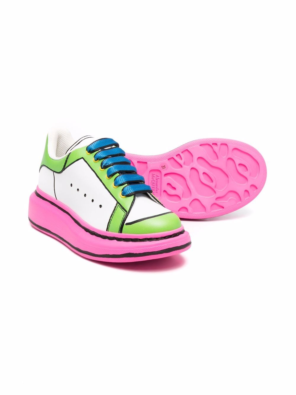 Image 2 of Alexander McQueen Kids colour-block low-top sneakers