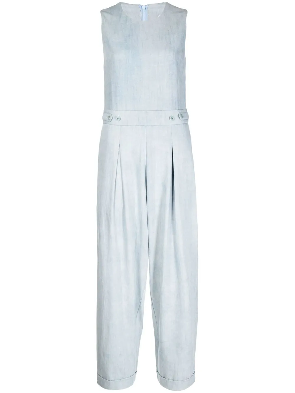 

YMC straight-leg cropped jumpsuit - Blue