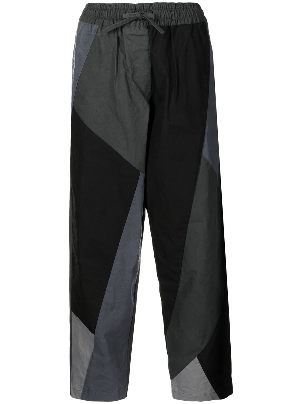 

YMC colour-block cropped trousers - Black