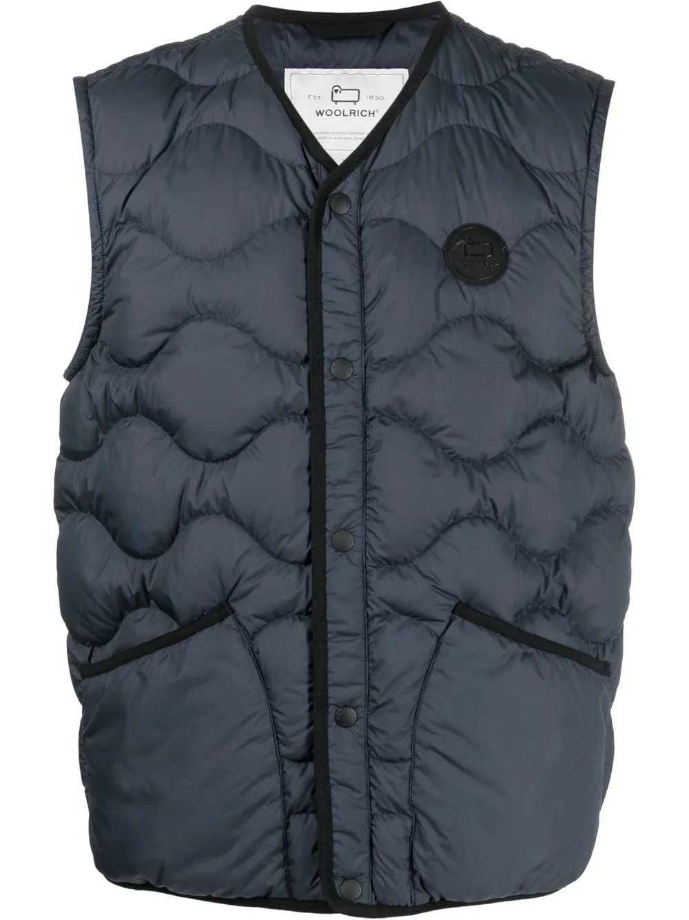 

Woolrich quilted logo-patch gilet - Blue