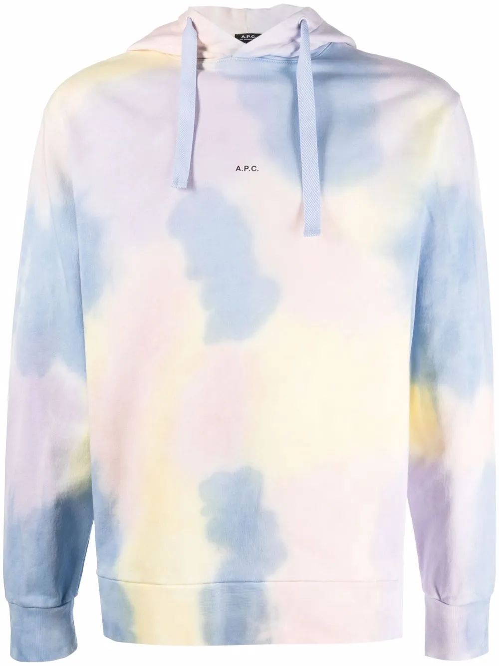 

A.P.C. tie-dye logo-print hoodie - Blue