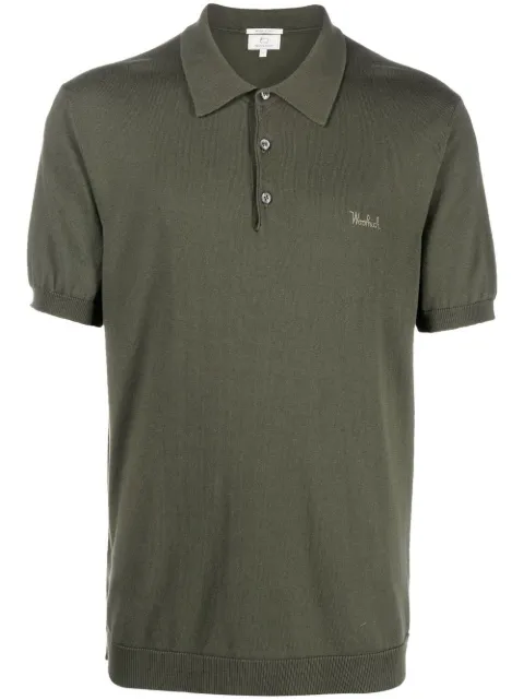 Woolrich logo-embroidered knitted polo shirt