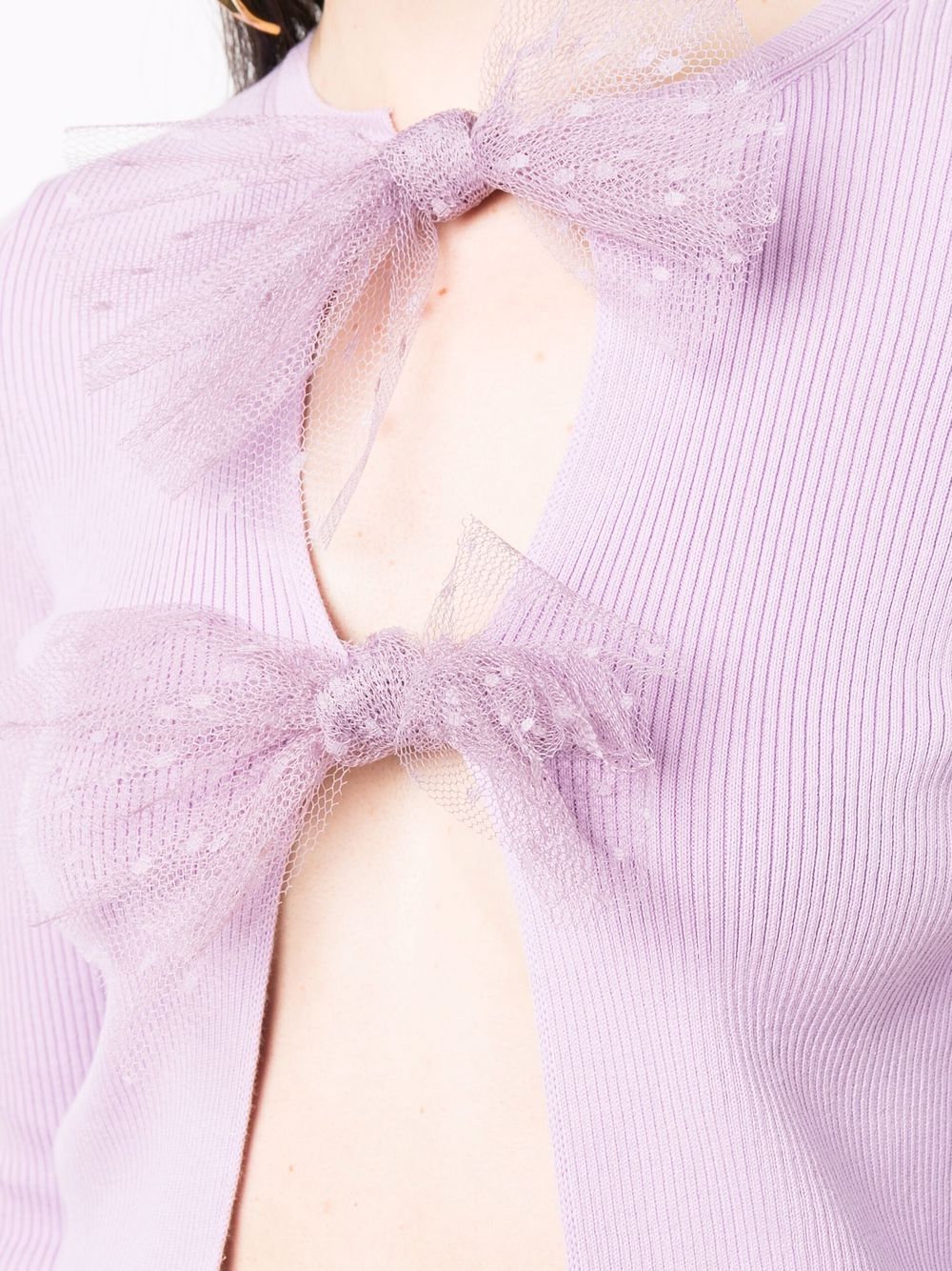 фото Red valentino bow-detail ribbed cardigan