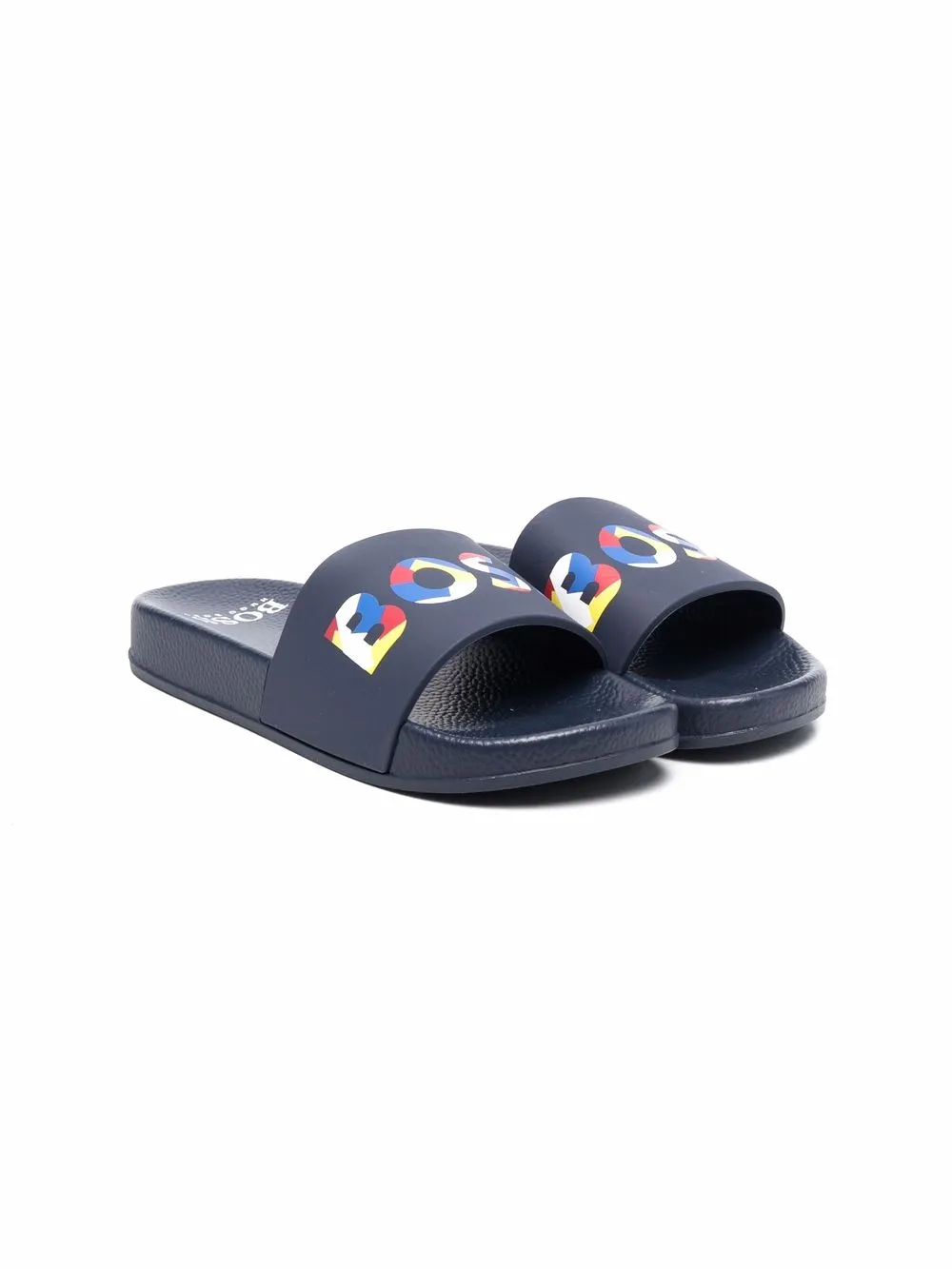 BOSS Kidswear flip flops planos con logo estampado - Azul