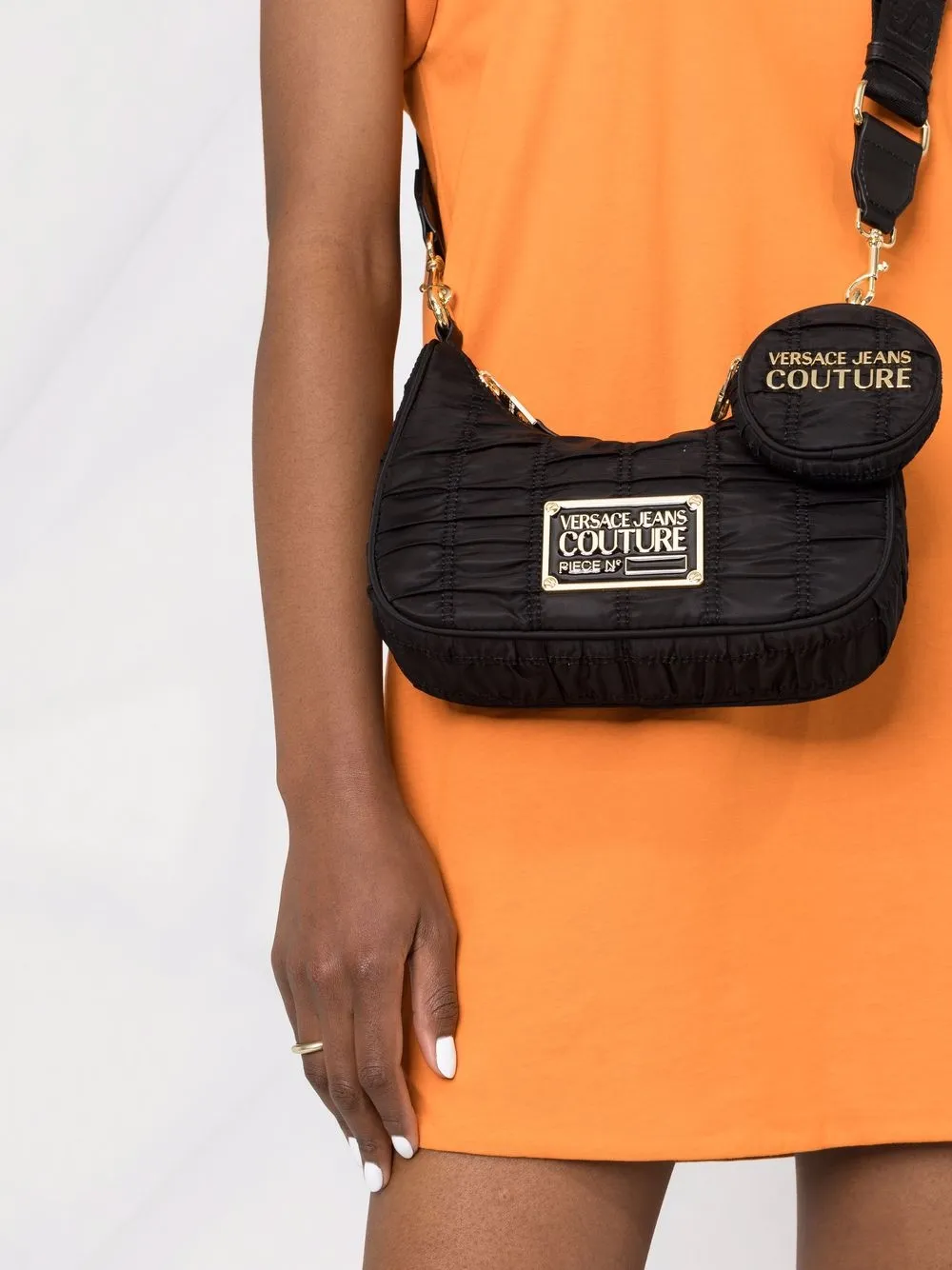 Versace Jeans Couture logoplaque Pleated Crossbody Bag Farfetch