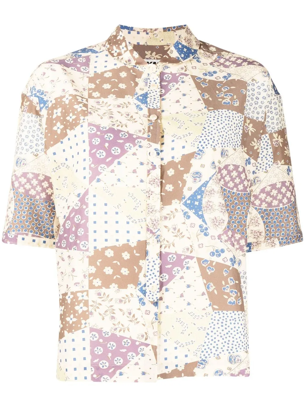 

YMC camisa con diseño patchwork - Neutro