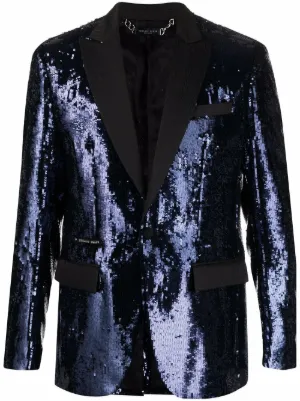 Mens blue sequin on sale blazer