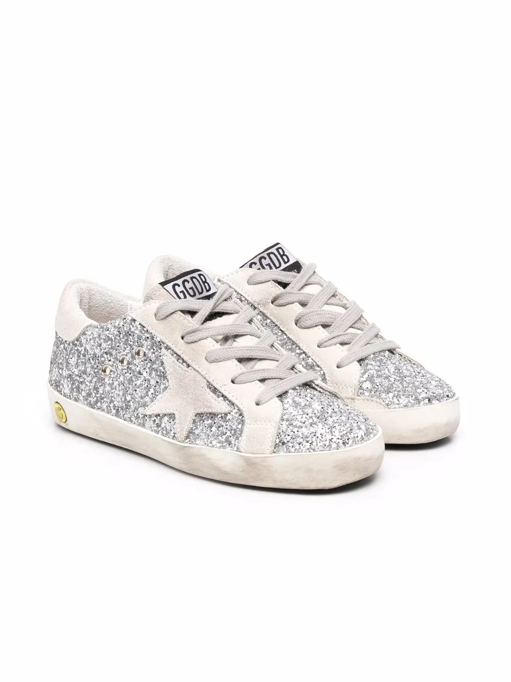 

Golden Goose Kids tenis con glitter - Plateado