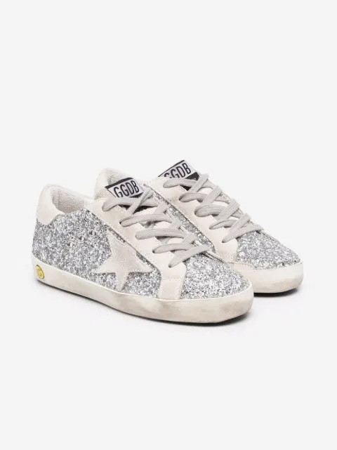 Golden Goose Kids glitter lace-up trainers