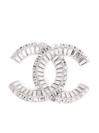 CHANEL ブローチ ココマーク クリスタル CHANEL 【新品同様】シャネル ココマーク ブローチ シルバー