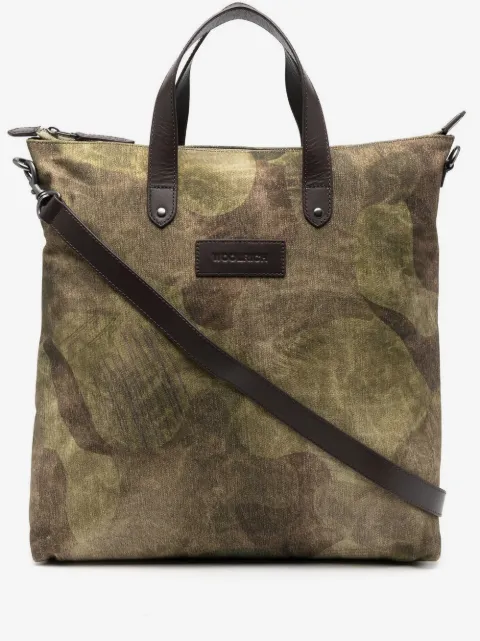 Woolrich Camou logo-patch tote bag