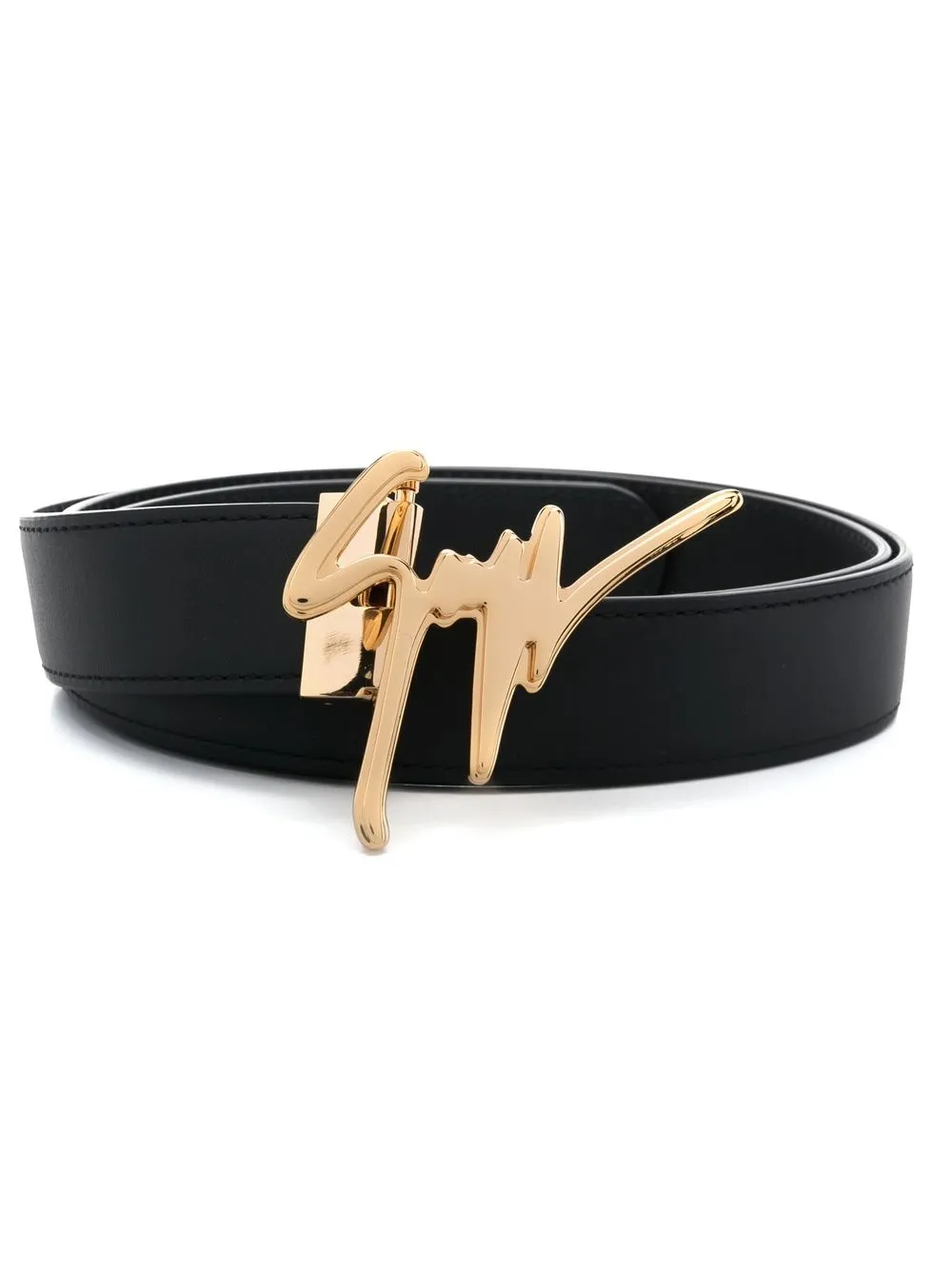 logo-plaque buckle belt