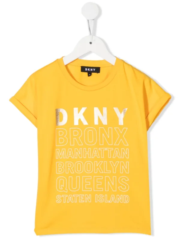 Shop Dkny Kids logo-print short-sleeved 