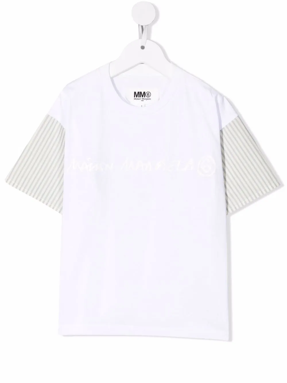 

MM6 Maison Margiela Kids playera con mangas en contraste - Blanco
