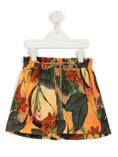 Lygia & Nanny leaf-print flared shorts