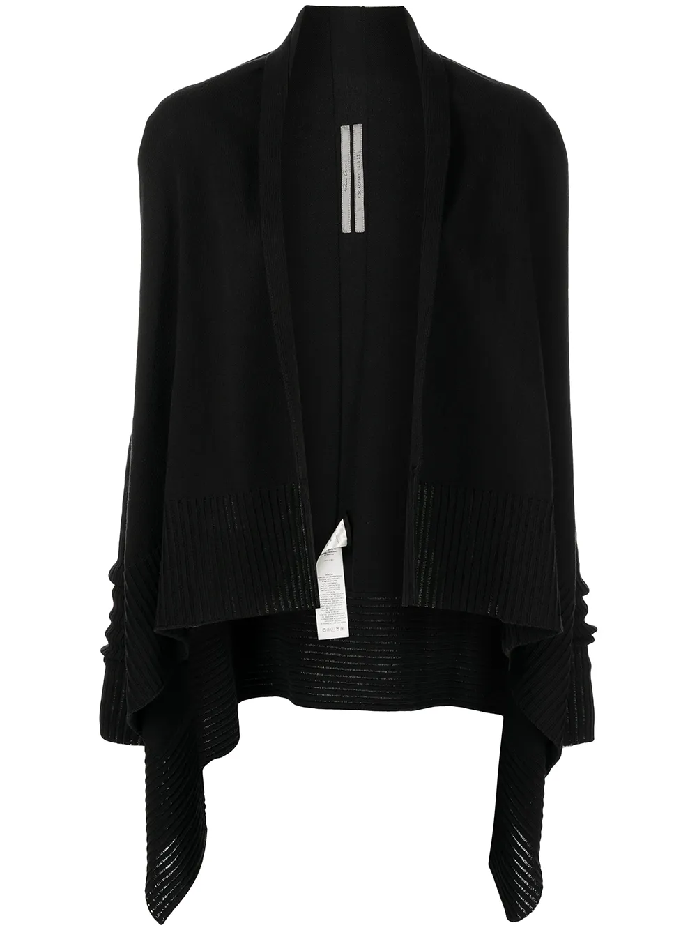 

Rick Owens waterfall-hem cotton cardigan - Black