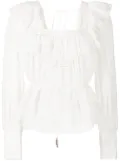 Acler cut out-detail ruffled blouse - White