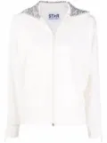 Golden Goose crystal-embellished zipped sweatshirt - White