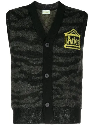 Aries ロゴ ニットベスト | ブラック | FARFETCH JP