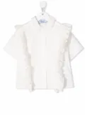 Mi Mi Sol ruffle-detail cotton shirt - White