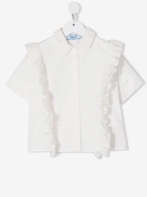 Mi Mi Sol ruffle-detail cotton shirt