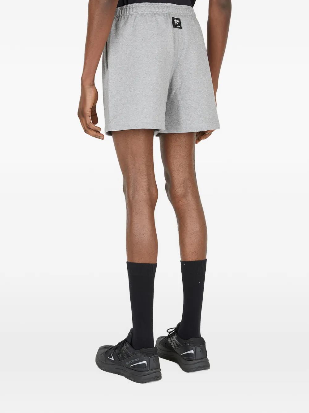 More Joy Trainingsshorts met logo en trekkoord Grijs