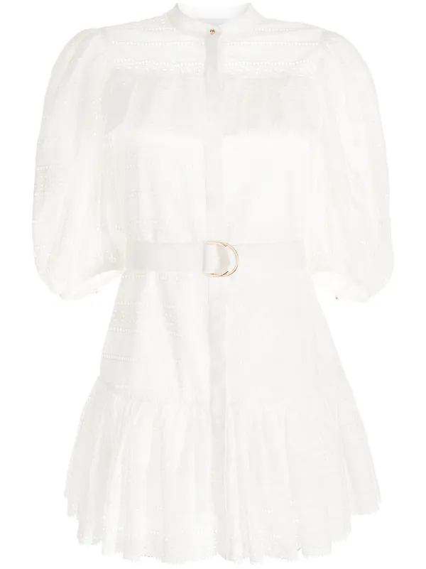 Acler lace-panel Mini dress - White