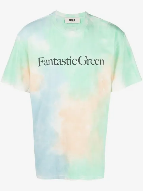 MSGM Fantastic Green tie-dye T-shirt