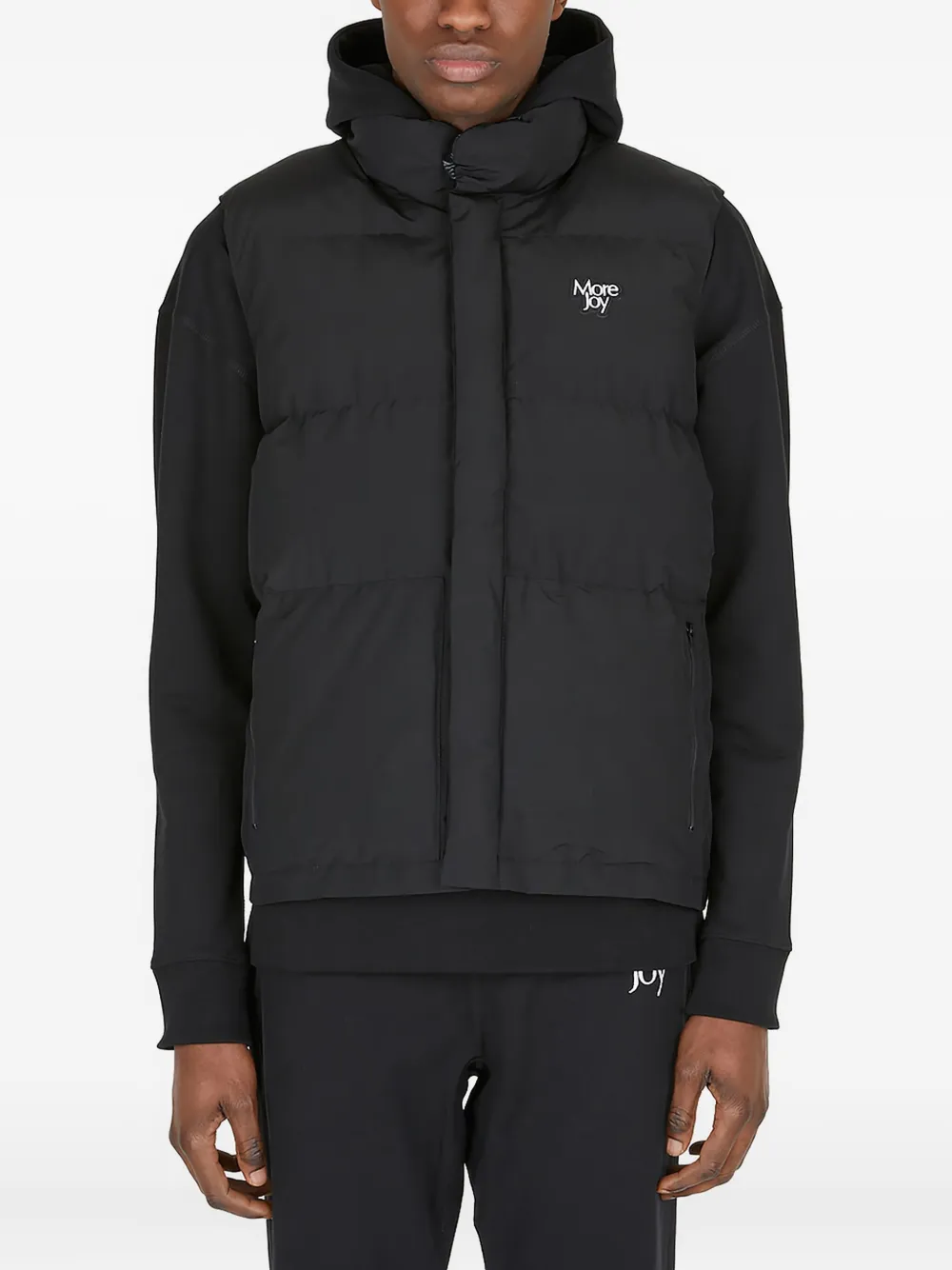 More Joy hooded puffer vest | Black | Image 1