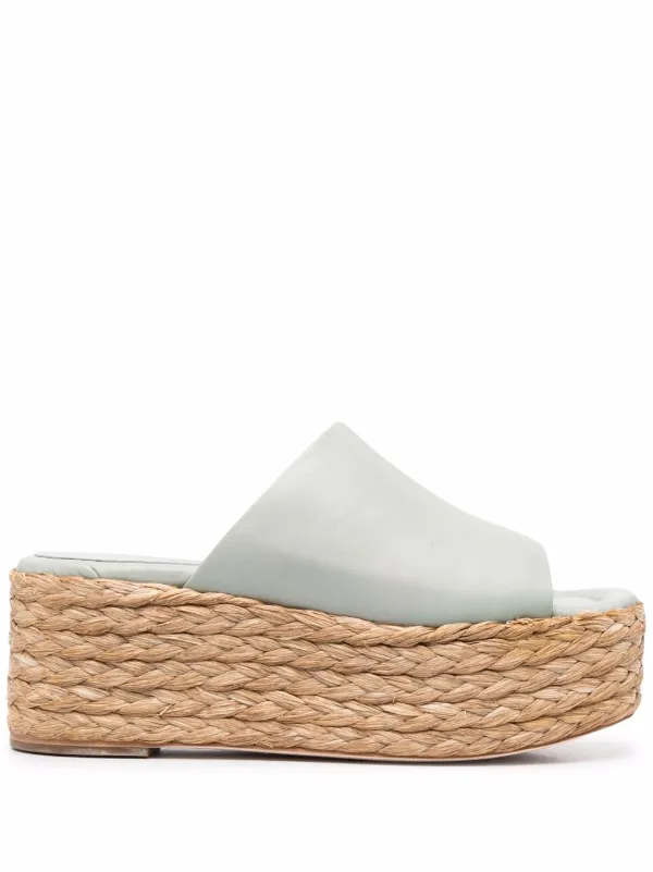 platform espadrille sandals white