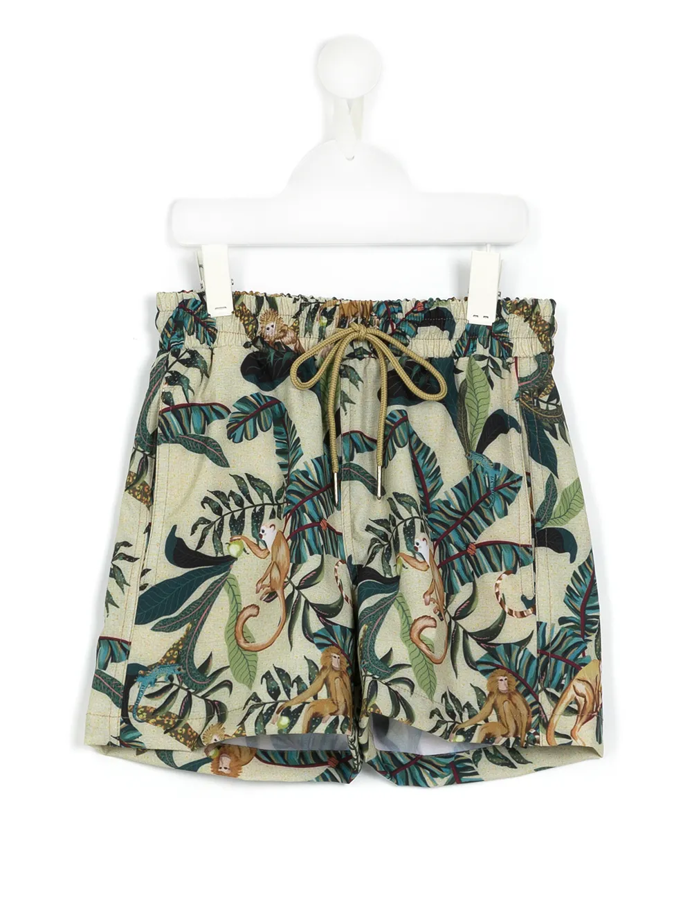 Lygia & Nanny Kids' Leaf-print Flared Shorts In Multi