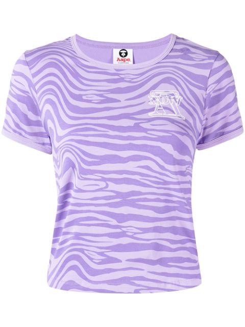 AAPE BY *A BATHING APE logo zebra-print T-shirt Women